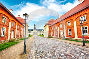 Stunnning autumn view on the Hunting Castle Hubertusburg