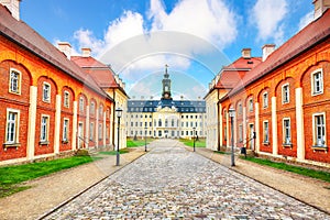 Stunnning autumn view on the Hunting Castle Hubertusburg