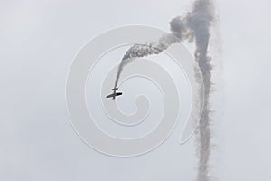 Stunt flying with smoke