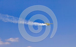 Aerobatics Stunt Plane Smoke Trail Blue Sky