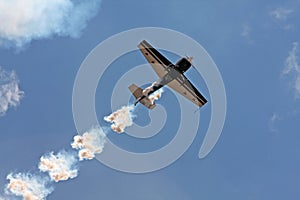 Stunt plane soars in air