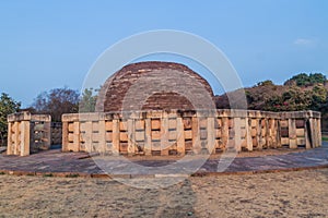 Stupa 2 in Sanchi, Madhya Pradesh state, Ind
