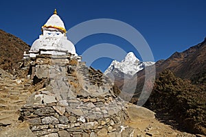 Stupa And Ama Dablam