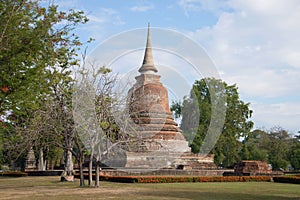 Stupa is an ancient Buddhist temple Wat Chana Songkram. Sukhothai, Thailand