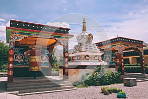 stupa and ancient religious buildings in Leh city,