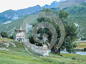 Stupa in Bhraka - village under Annapurna, Nepal