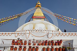 The stupa of Boudhnath in Kathmandu, Nepal