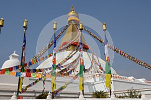 The stupa of Boudhnath in Kathmandu, Nepal