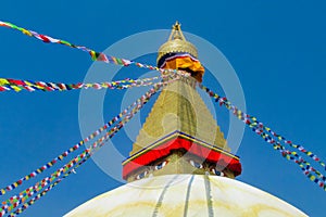 Stupa with Buddha eyes in Kathmandu Nepal