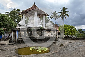 The stupa complex at the Gadaladeniya Raja Maha Vihara located in Diggala in central Sri Lanka.
