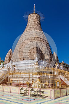 Stupa covered during renovations at Soon Oo Pon Nya Shin Pagoda on Sagaing Hill near Mandalay, Myanm