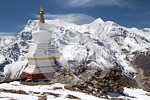 Stupa at Kicho Tal, Annapurna Circuit, Manang, Nepal photo
