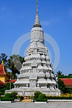 Stupa of King Norodom at Silver Pagoda in Royal Palace in Phnom Penh, Cambodia. photo