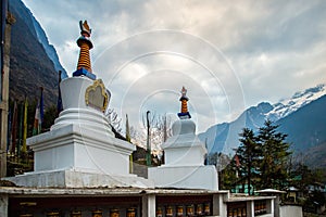 The stupa at Lachung Village, North Sikkim, India