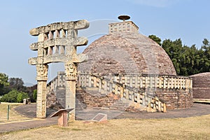 Stupa No. 3, Gateway and Stairway. Has a crown on the hemispherical dome which has special religious importance.