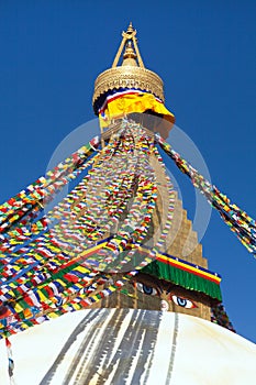 Stupa with prayer flags