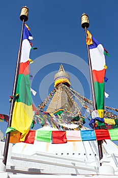 Stupa with prayer flags