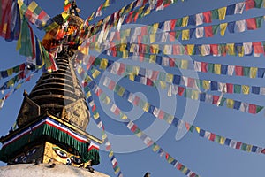 Stupa and prayer flags