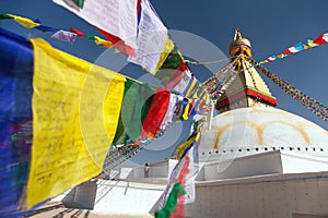 Stupa with prayer flags