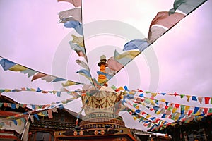 Stupa and prayer flags