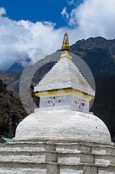 Stupa and prayer flags in Nepal