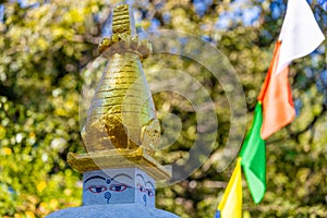 Stupa and prayer flags in Nepal