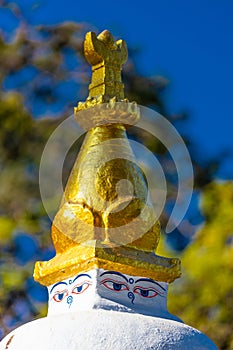 Stupa and prayer flags in Nepal