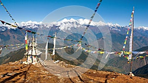 Stupa and prayer flags - Nepal