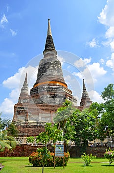 Stupa at Wat Yai Chai Mongkol in Ayutthaya