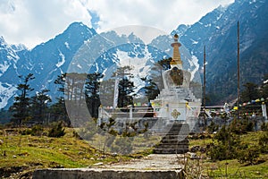 The stupa at Yumthang Valley in Lachung, North Sikkim, India