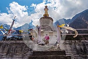 The stupa at Yumthang Valley in Lachung, North Sikkim, India