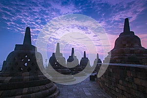 Stupas in Borobodur Indonesia photo