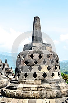 Stupas in Borobudur Temple, Central Java,