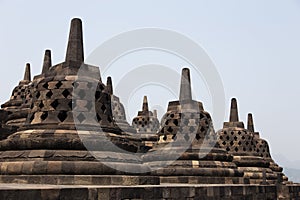 Stupas of Borobudur temple, Java, Indonesia