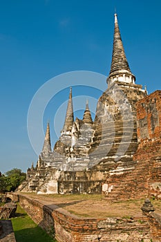 Stupas (chedis) of a Wat in Ayutthaya