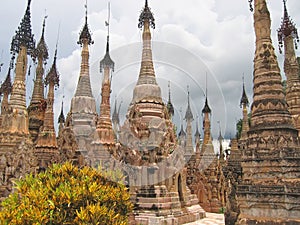 Stupas forest of the Paya photo