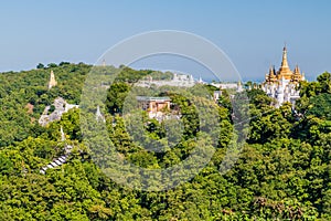 Stupas on hills in Sagaing, Myanm