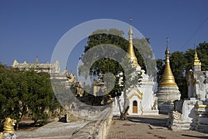 Stupas of Maha Aung Mye Bonzan Monastery (Inwa, Myanmar) photo