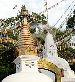 Stupas at Monkey Temple