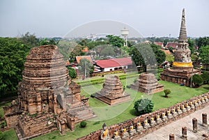 Stupas at the Wat Yai Chai Mongkhon photo