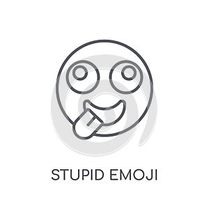 Stupid emoji linear icon. Modern outline Stupid emoji logo conce