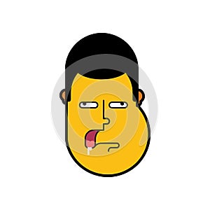 Stupid face. Silly head. sheepish guy. Vector illustration