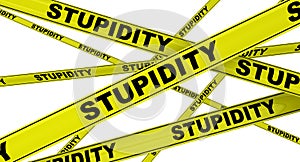 Stupidity. Yellow warning tapes photo