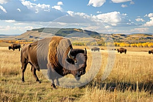 Sturdy American bison. Generate Ai