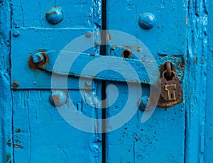 Sturdy Blue Door With Lock