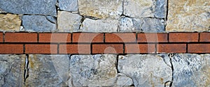 Sturdy blue and gray cut stone brick wall, seamless lined up