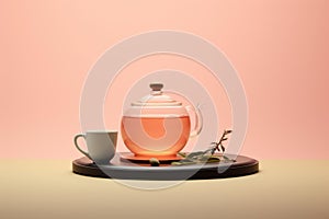 Sturdy Book tea composition table. Generate Ai