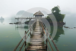 sturdy bridge connecting island to mainland