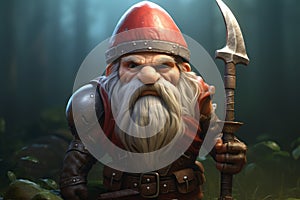 Sturdy Gnome warrior. Generate Ai