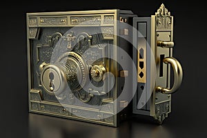 sturdy metal door lock, with solid brass hinge and deadbolt